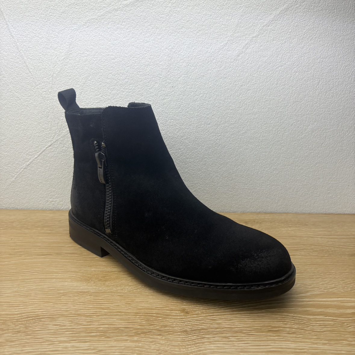 clarks 其乐男鞋牛反绒皮短靴拉链休闲切尔西防滑靴子26152069