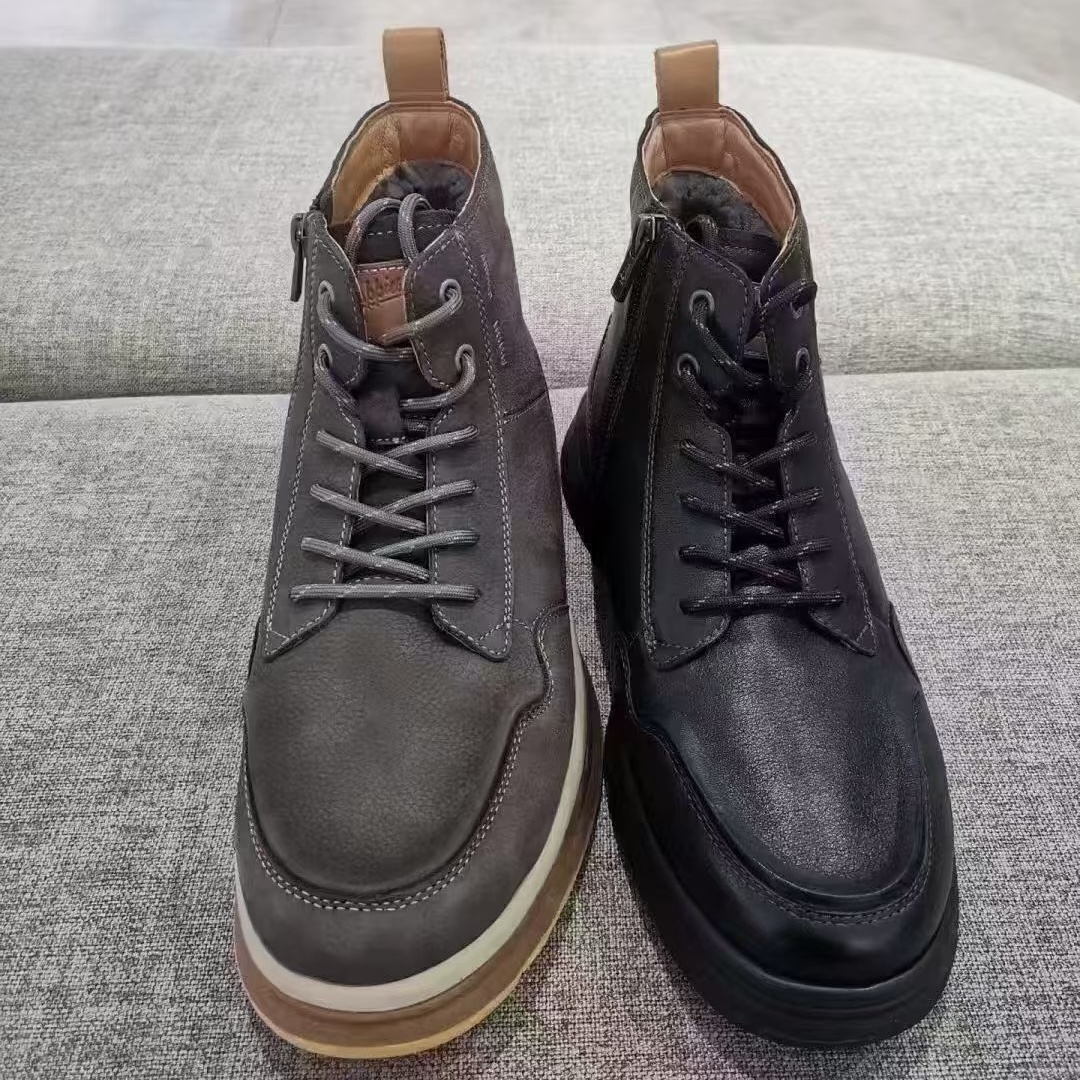 Hush Puppies暇步士男鞋冬季保暖羊毛短靴防滑气垫休闲加厚靴子