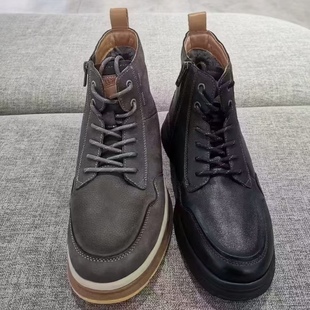 Hush Puppies暇步士男鞋冬季保暖羊毛短靴防滑气垫休闲加厚靴子