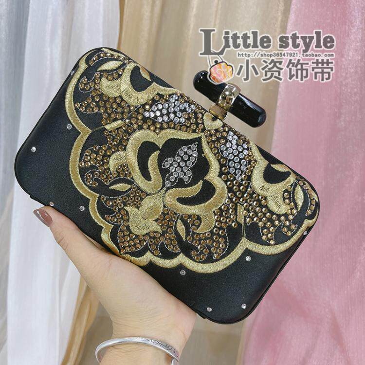 国潮中国风刺绣手拿手拎包 复古晚宴包旗袍配包