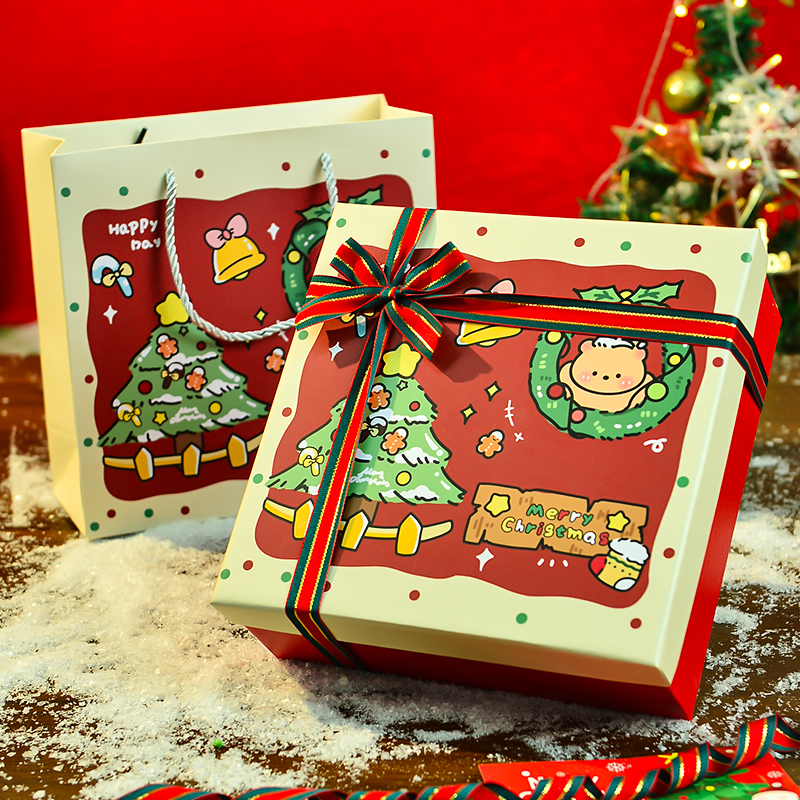 圣诞小狗礼盒空盒子送女友生日礼物装围巾衣服包装盒仪式感礼品盒