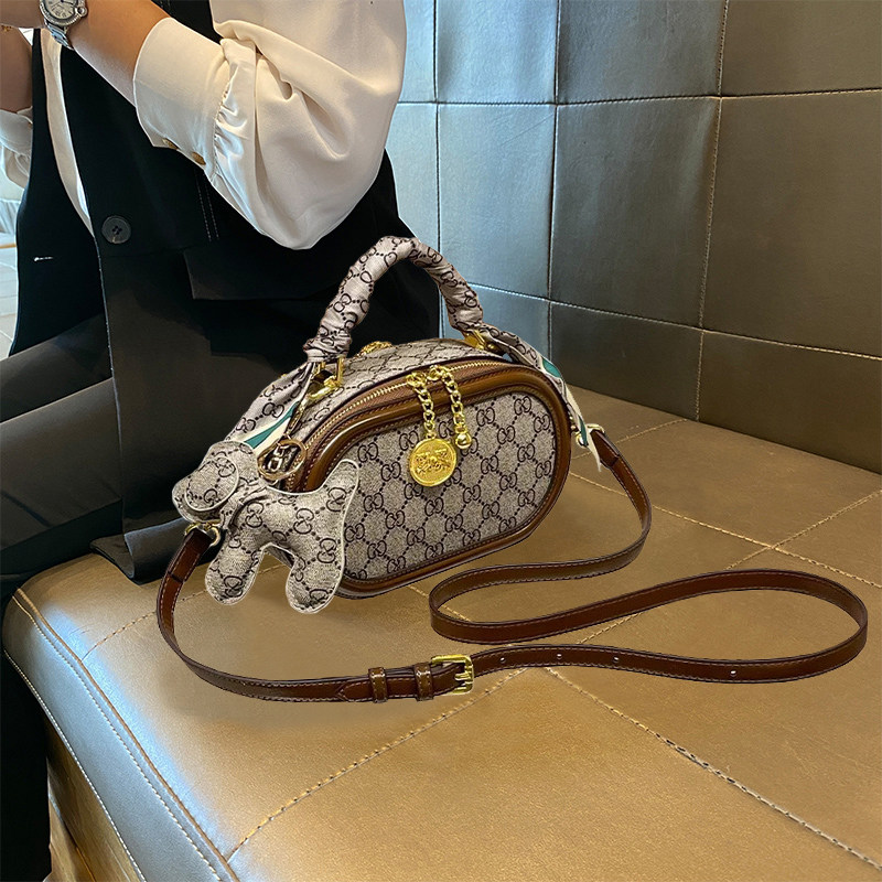 品牌包包女士2026新款高级感时尚洋气双拉链小圆包手提单肩斜挎包