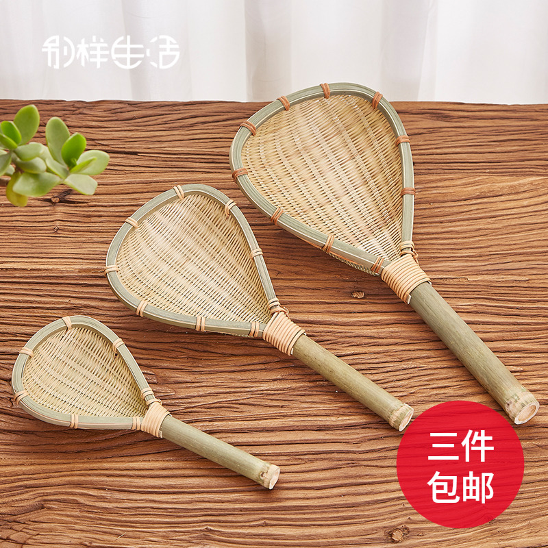 大号笊篱粉篱米粉竹漏斗竹编漏勺火锅麻辣烫烫勺面捞过滤勺捞面勺