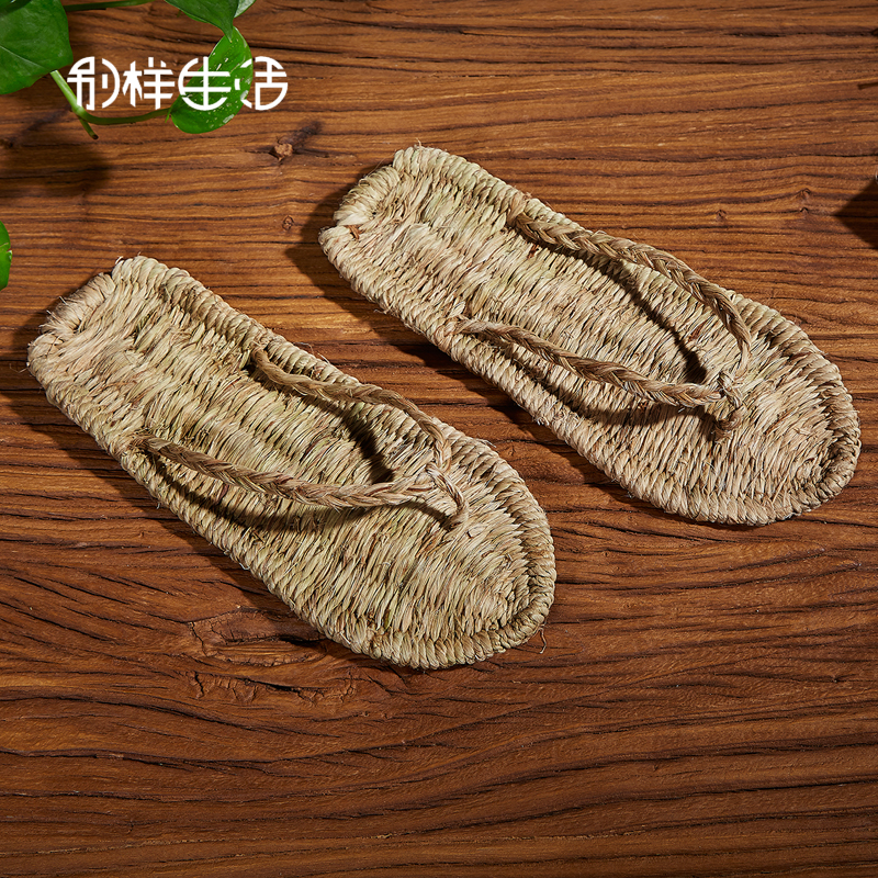 夏季手工编织红军表演全麻草鞋