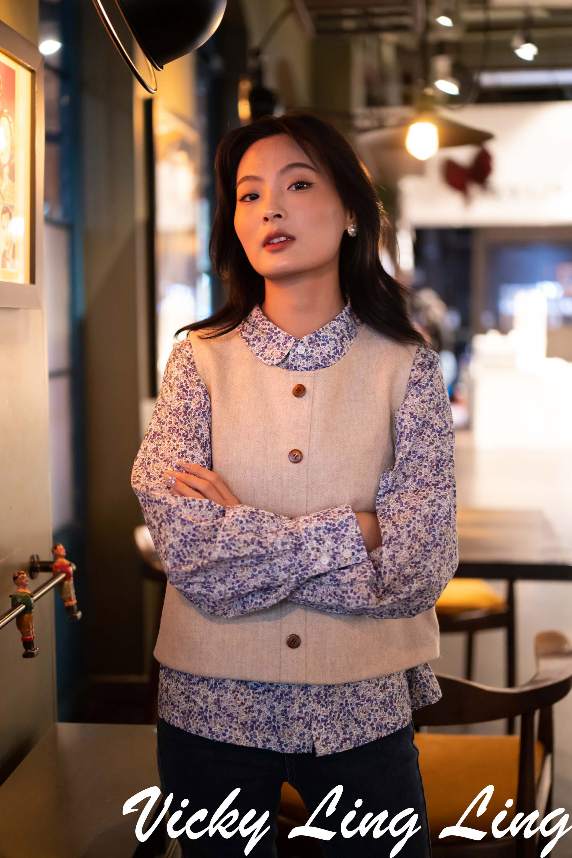 LIBERTY进口三季款碎花宽松翻领长袖衬衫女