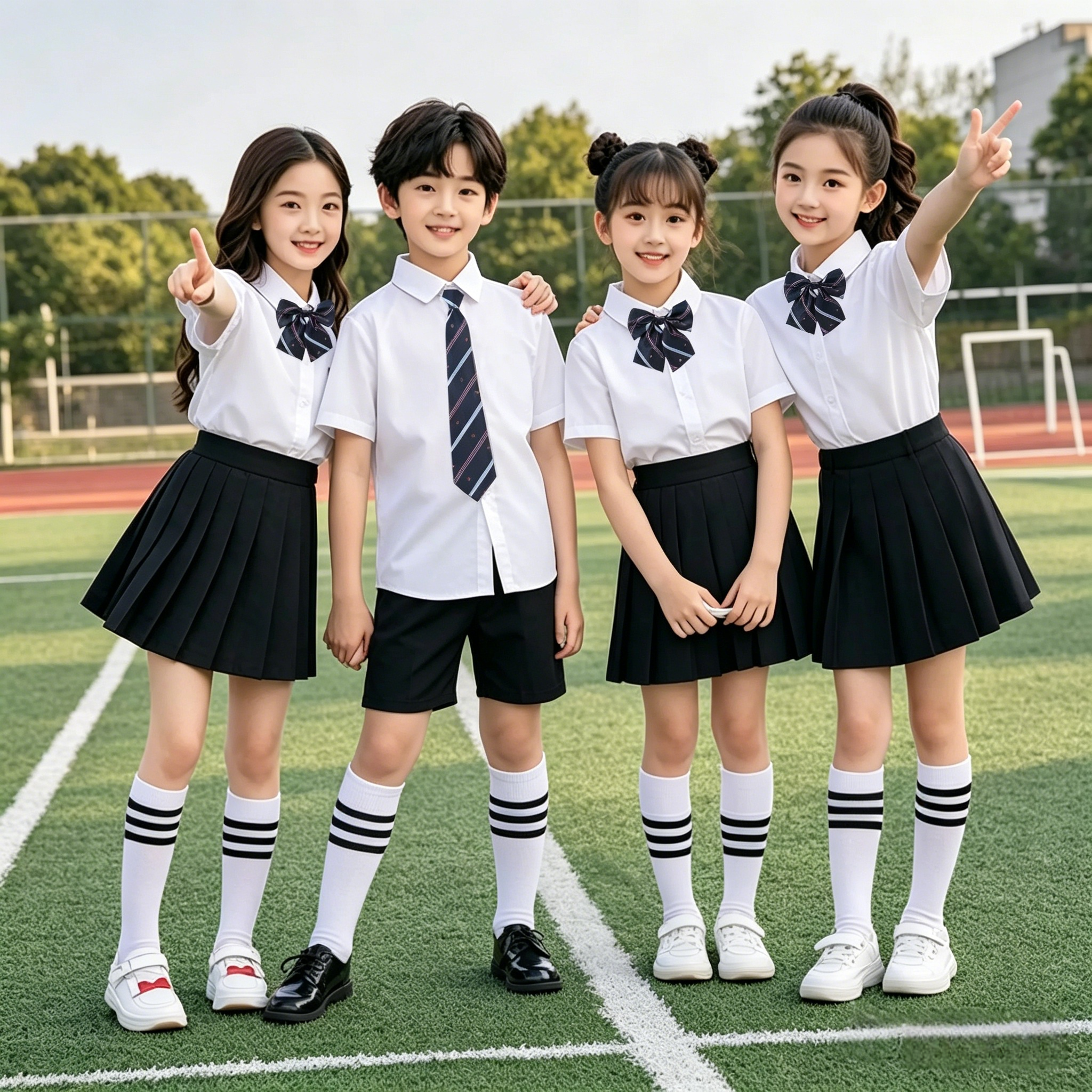 六一儿童白色衬衫小学生男童表演出服毕业拍照运动会短袖女童衬衣