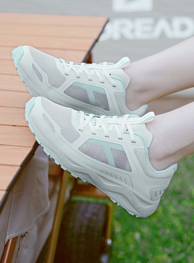 探路者男露营徒步鞋 户外24春夏防滑网面透气弹力越野跑鞋女81707