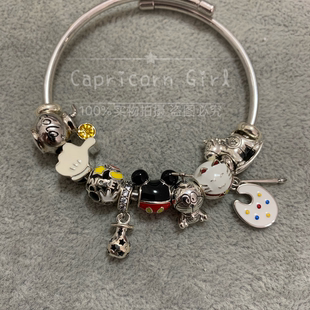 925银珠 米奇大拇指招财猫摇摇马机器猫串珠隔珠 潘家diy手链配件