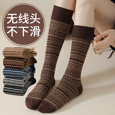 VALINGNSL复古民族风小腿袜厚款