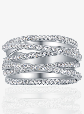 S925纯银多层缠绕戒指女款轻奢小众精致指环配饰送女友生日礼物