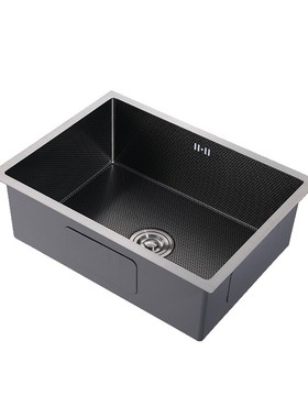 34x24 38x34 45x40黑色水槽单槽不锈钢厨房阳台小洗手盆洗菜水池
