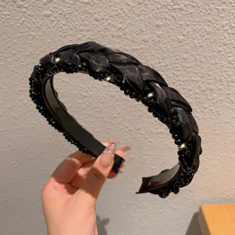 编织麻花2024年新款发箍娟纱气质