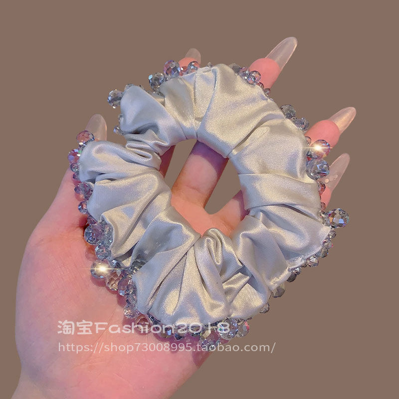 2025新款水晶大肠弹力发圈气质简约皮筋少女发绳气质丸子头绳时尚