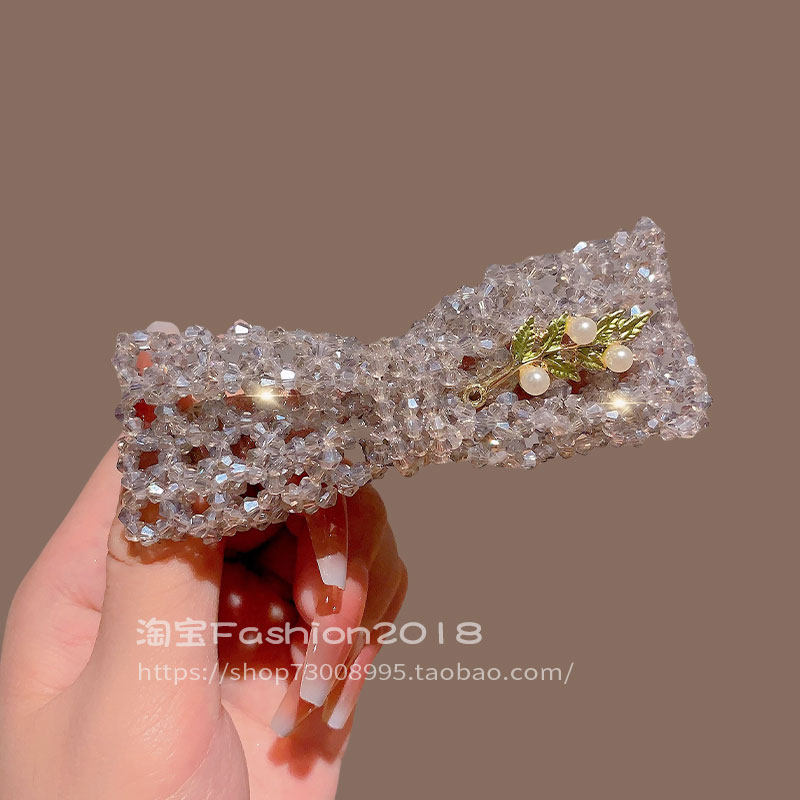 超闪优雅满锆重工气质发夹弹簧夹前额碎发鸭嘴夹少女侧边发卡发饰