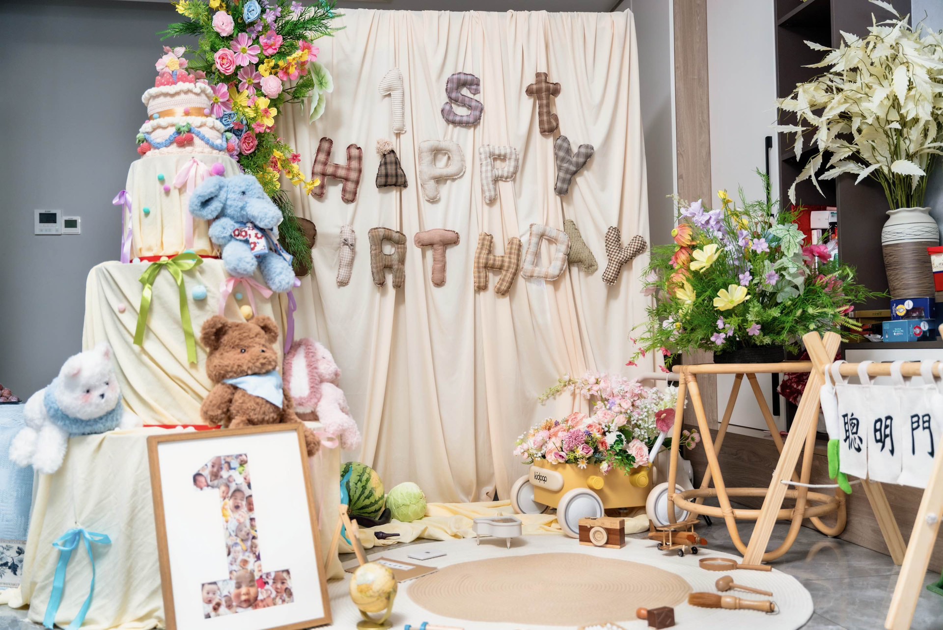 【出租】布艺生日英文字母手工定制文字儿童生日周岁拍照背景道具