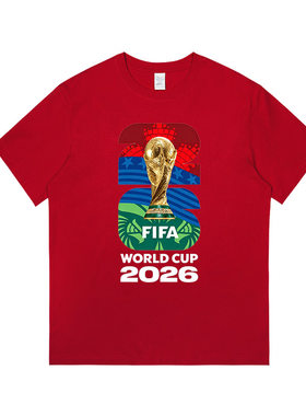 2026世界杯联名短袖T恤姆巴佩梅西哈兰德足球周边宽松T恤男装夏