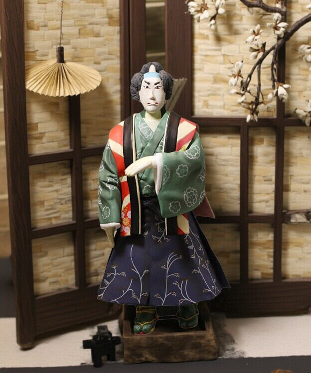 日本正版 大号 日本战国时期武士 歌舞伎戏剧 人偶手办模型摆件