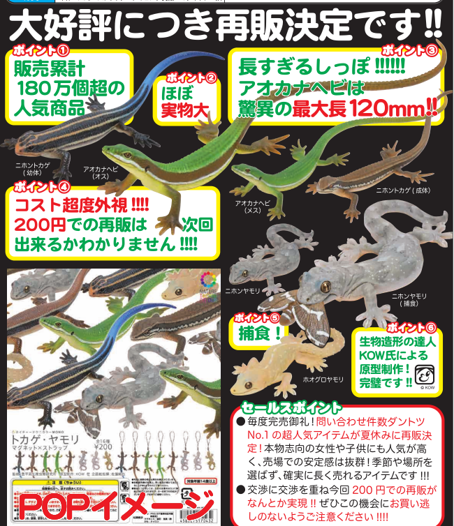 宅客模玩 日本正版拟真蜥蜴仿真爬行动物冰箱贴