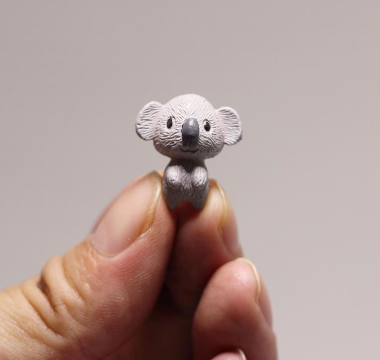 澳大利亚q版小考拉卡通公仔模型玩具 黄灰两色可选