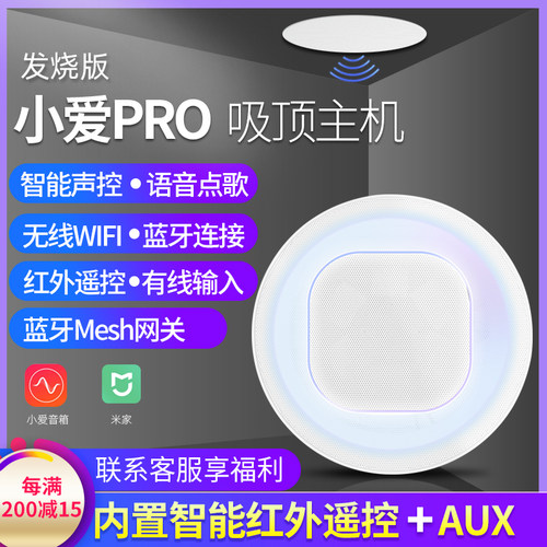 外接供电智能语音音箱吸顶音响