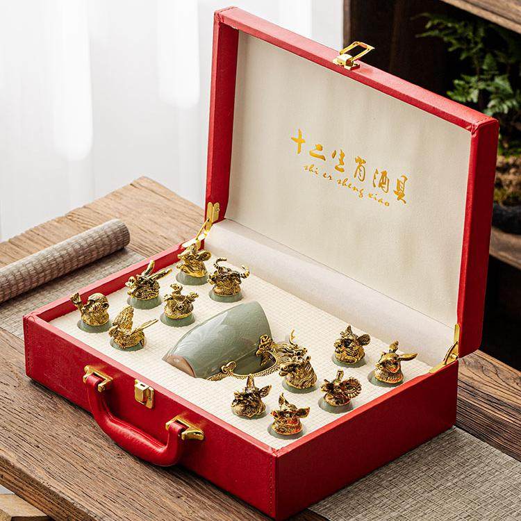 高档中国风送礼礼盒父亲节特色礼物 传统哥窑茶具礼盒实用型