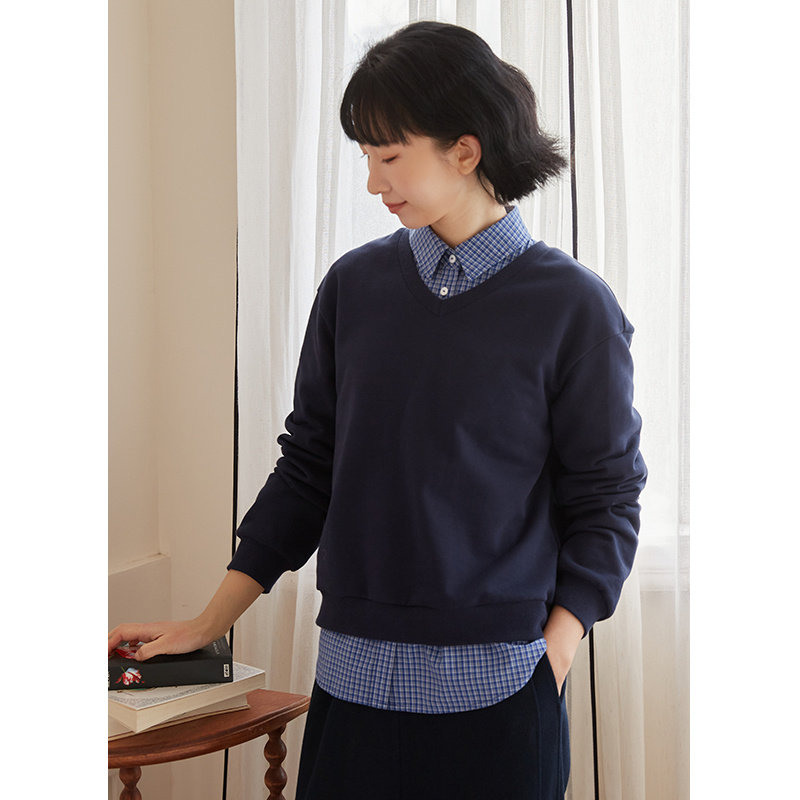 忘城T430座/蓝色版画/秋冬新款新疆长绒棉叠搭v领长袖拉绒卫衣女,女装/女士精品,卫衣/绒衫,淘宝优惠券,粉丝福利购,淘宝优惠卷