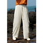 白色系带裤 26春人棉混纺亲肤软糯哈伦裤 子 久处不厌 忘城C2117座