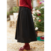 2023冬新品 忘城L121座 墨香 流沙半裙轻薄毛呢A字双层半身裙