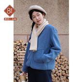 忘城N961座 毛毛上衣小个子 圆领仿羊羔毛厚外套短款 温暖庇护 冬款