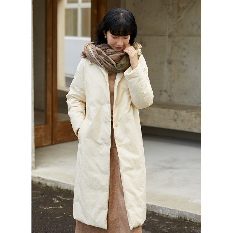忘城通勤中长款90白鸭绒羽绒服