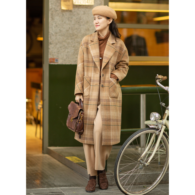 忘城羊毛混纺中长款文艺复古