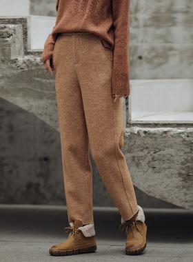 忘城9442座/不问归期/2020冬季新款双面毛呢哈伦裤女提花