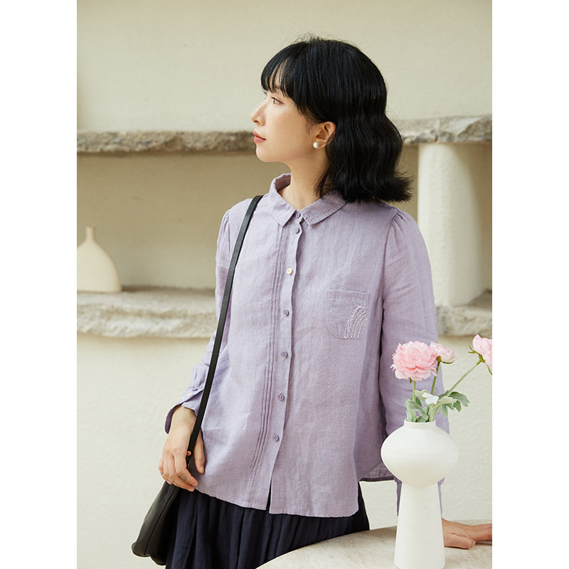 忘城H905座/色彩疗愈师/24早秋17*21支洗水亚麻文艺衬衫休闲长袖,女装/女士精品,衬衫,淘宝优惠券,粉丝福利购,淘宝优惠卷