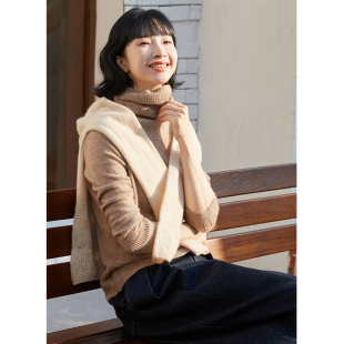 保暖山羊绒移针镂空堆堆领打底衫 忘城A792座 新款 冬季 女 雪落无痕