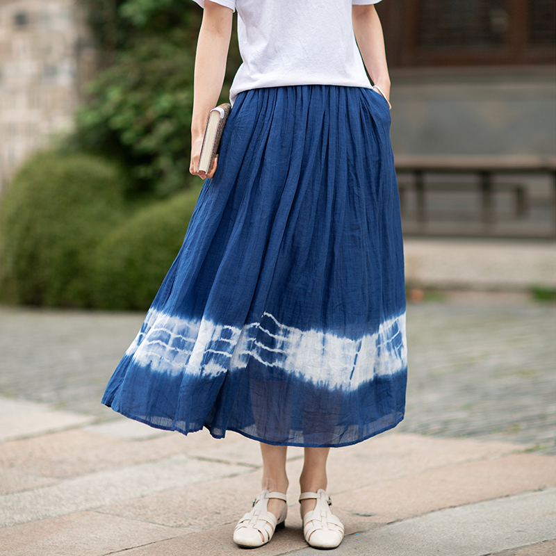 忘城中长款文艺复古半身裙