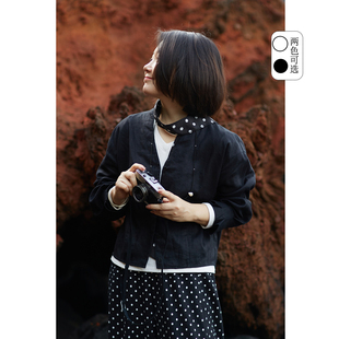 14支亚麻文艺衬衫 忘城C2122座 檐下麻 26春款 衬衣 V领外套气质长袖