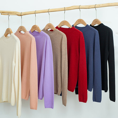 忘城羊绒半高领保暖柔软毛衣