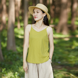忘城N272座 2023夏季 新款 两色全棉简约随性柔软小吊带 午后随想