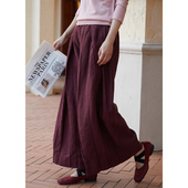 岁月沉香 春季 拉风武士裤 忘城Y638座 进口14支干洗亚麻宽松长裤 女