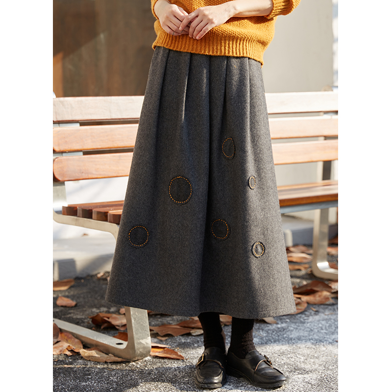 忘城中长裙A字裙通勤半身裙