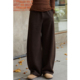 壁炉微光 秋冬新款 可机洗绵羊毛咖色毛呢弯刀裤 忘城C2030座 卫裤