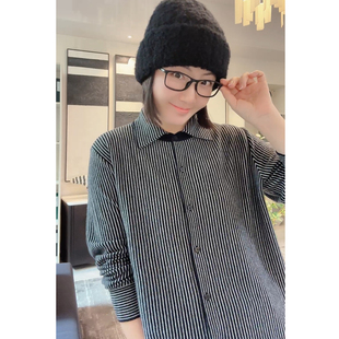 100%绵羊毛48支精纺羊毛条纹衬衫 忘城C2018座 新款 秋季 条纹简历