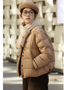 忘城H1424座/冬日收藏家/冬款防风防水防跑绒90白鸭绒羽绒服短款