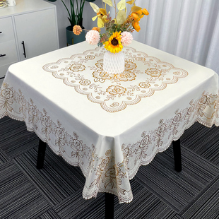 正方形桌布防水防烫防油免洗pvc塑料八仙桌餐垫家用胶垫台布布艺