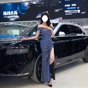 一字肩绝美晚礼服高端轻奢小众法式亮片礼裙宴会名媛主持人长裙