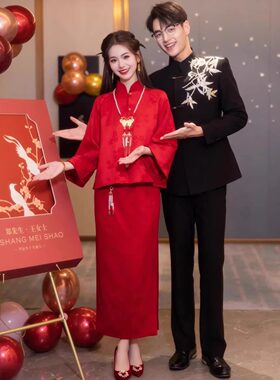 旗袍敬酒服晨袍新娘结婚回门红色
