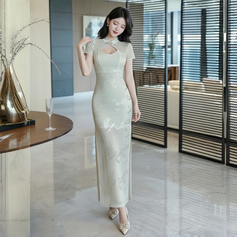 中式复古改良立领旗袍气质连衣裙