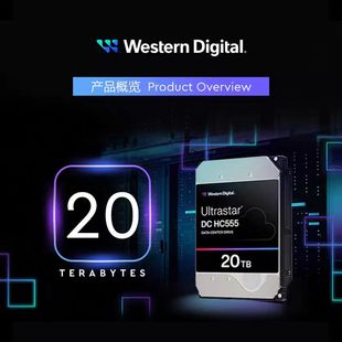 氦气企业级服务器SATA机械硬盘 20TB 西部数据WUH722020CLE604