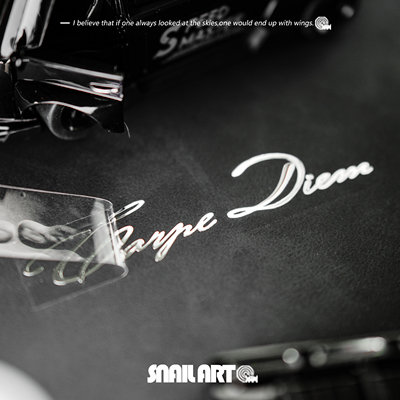 及时行乐carpe diem英文金属贴纸个性高级感手机电脑头盔吉他车贴