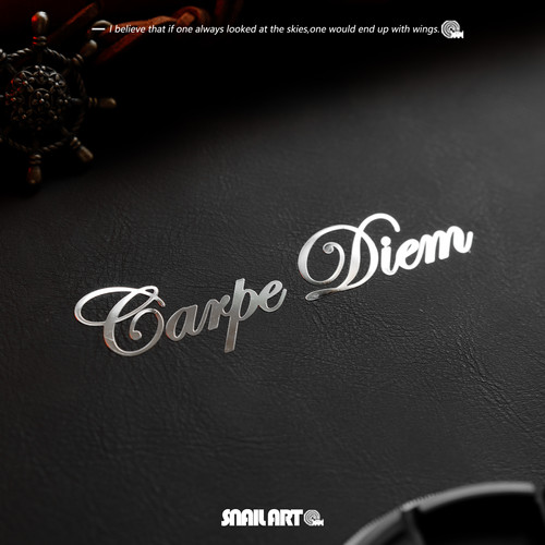 carpe diem及时行乐英文金属贴纸个性创意高级感电脑笔记本手机贴